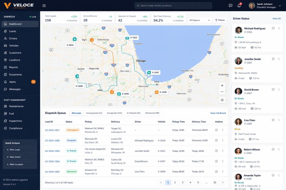 Logistics ERP with Live Fleet Dispatch, Custom ERP Development & Implementation interface built by Devlynks for a Logistics & Supply Chain operation