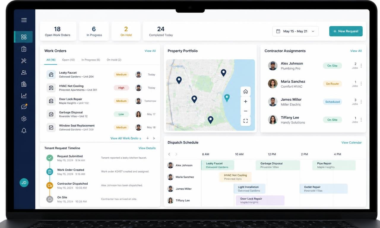 Property Ops App with Contractor Dispatch, Application & Web Development interface built by Devlynks for a Real Estate & Property Management operation