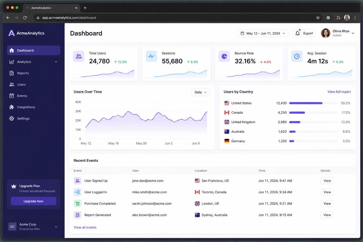 Custom internal web application with operational tables and workflow controls